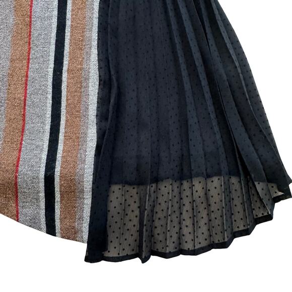 ANTHROPOLOGIE EVA FRANCO Wool and Chiffon Asymmetrical Midi Skirt Size 6 - Picture 3 of 7